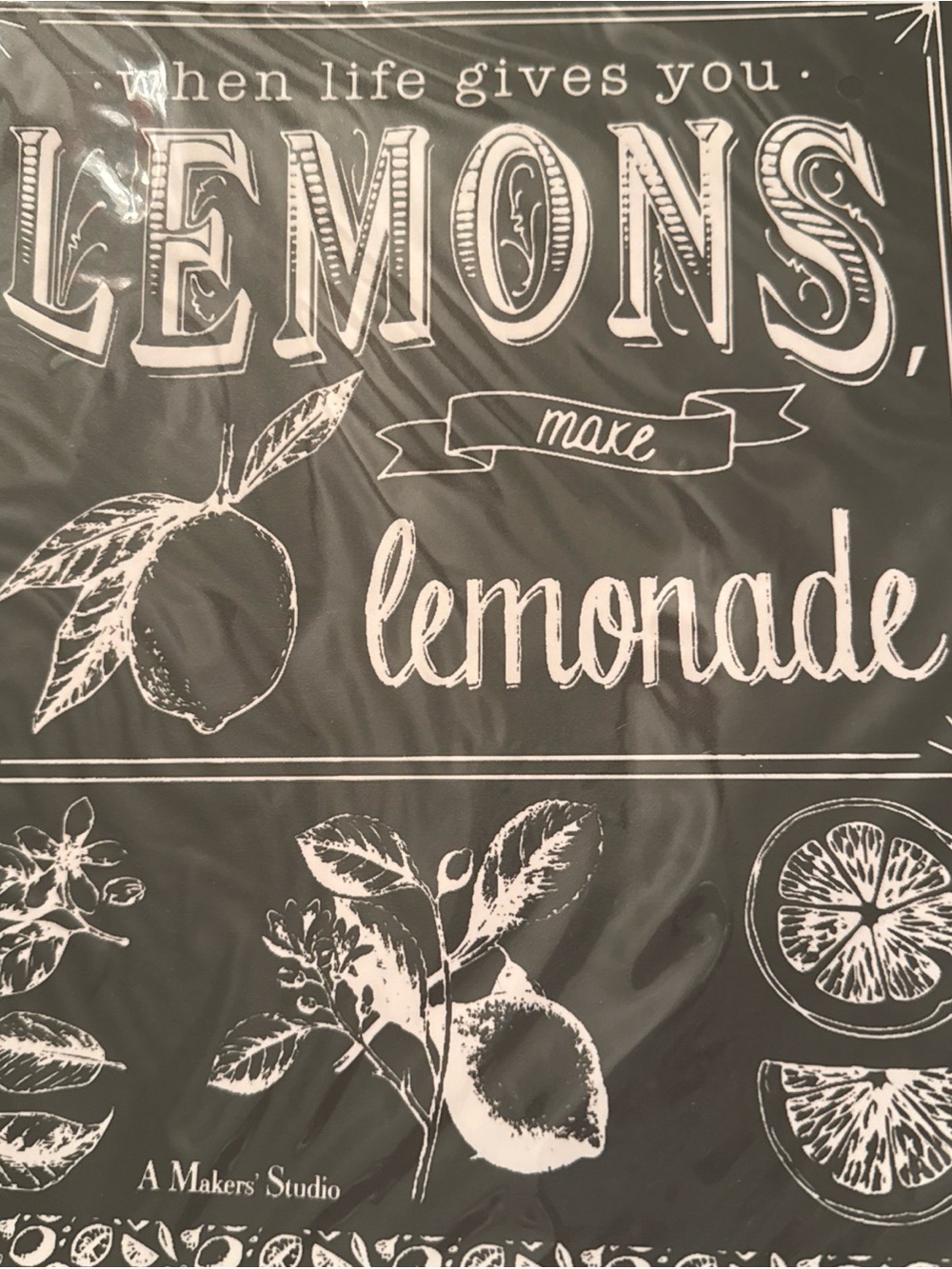 A Maker’s Studio reusable adhesive stencil When  Life Gives You Lemons